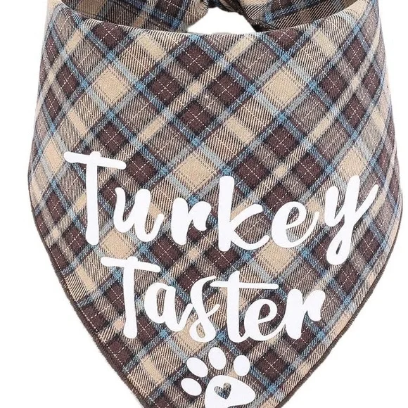 2 Thanksgiving & 2 Christmas Bandana for Dogs NEW - Picture 2 of 5